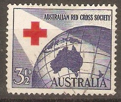 Australia 1954 3d Red Cross Anniversary Stamp. SG276.